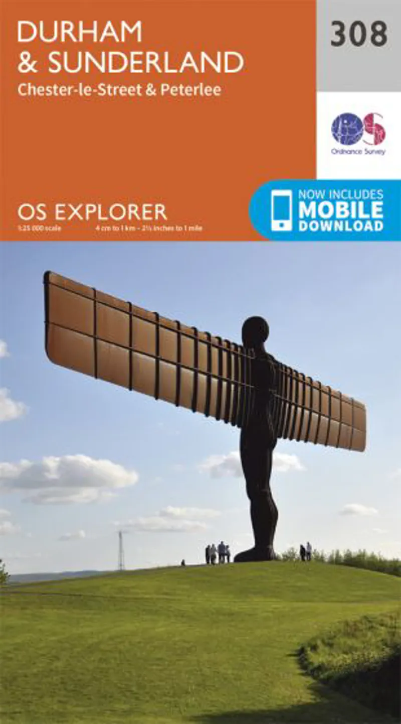 OS Explorer Map 308 - Durham and Sunderland